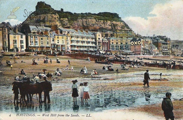 Hastings - West Hill from the Sands