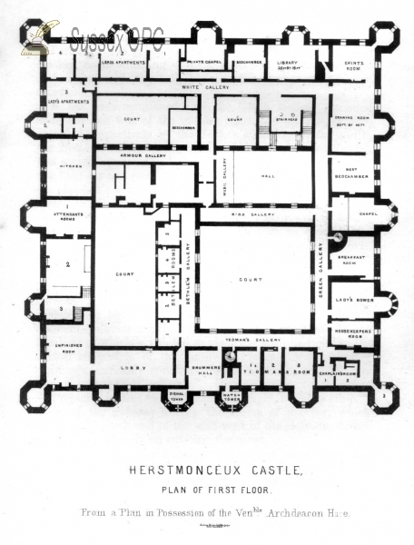 Herstmonceux - First Floor Plan of the Castle