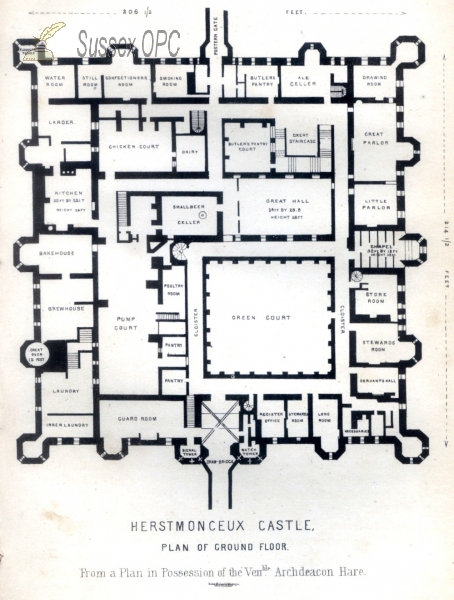 Herstmonceux - Ground Floor Plan of the Castle