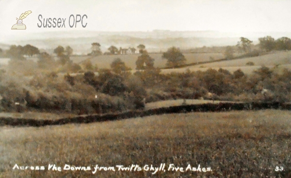 Image of Five Ashes - View across downs from Twitts Ghyll