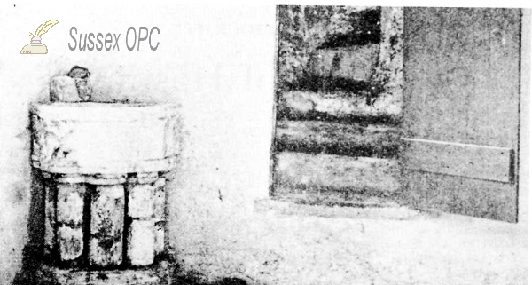 Image of Ore - Font and entrance to tower - Old St Helen's Church