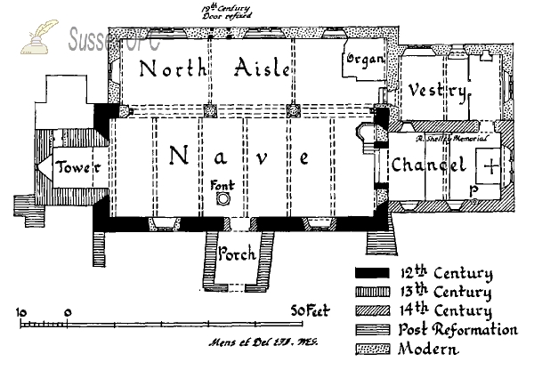 Image of Patcham - Plan of All Saints Church