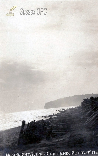 Image of Pett Level - Cliff End, Moonlight Scene