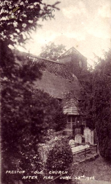 Image of Preston - Old Church after fire, 23rd June 1906