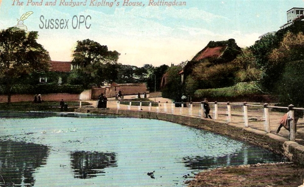 Image of Rottingdean - The pond and Rudyard Kipling's House