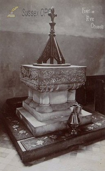 Rye - St Mary's Church (Font)