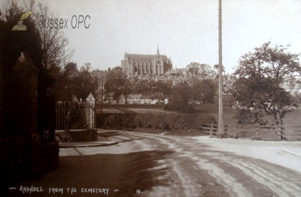 Arundel - View from the Cemetary showing the Church of St Philip Neri