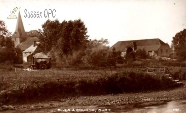 Image of Bury - St John's Church & Traction Engine