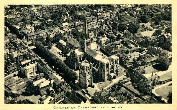 Chichester - Chichester Cathedral from the air