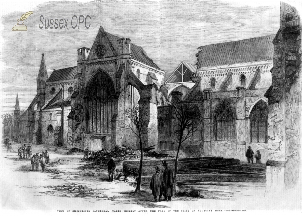 Image of Chichester - The fall of the Cathedral Spire