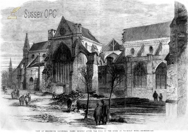 Chichester - The fall of the Cathedral Spire