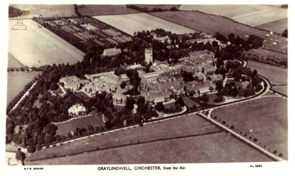 Chichester - Graylingwell Hospital from the air