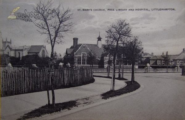 LIttlehampton - St Mary's Church, Library & Hospital