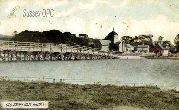 Image of Old Shoreham - St Nicolas Church and bridge