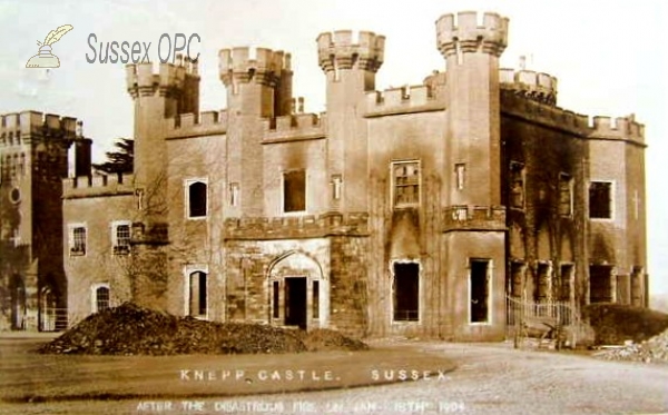 Image of Shipley - Knepp Castle after the fire in 1904