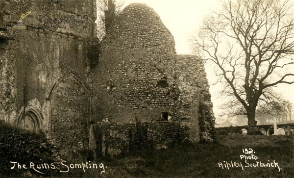 Sompting - St Mary's Church - Ruins on north of tower.